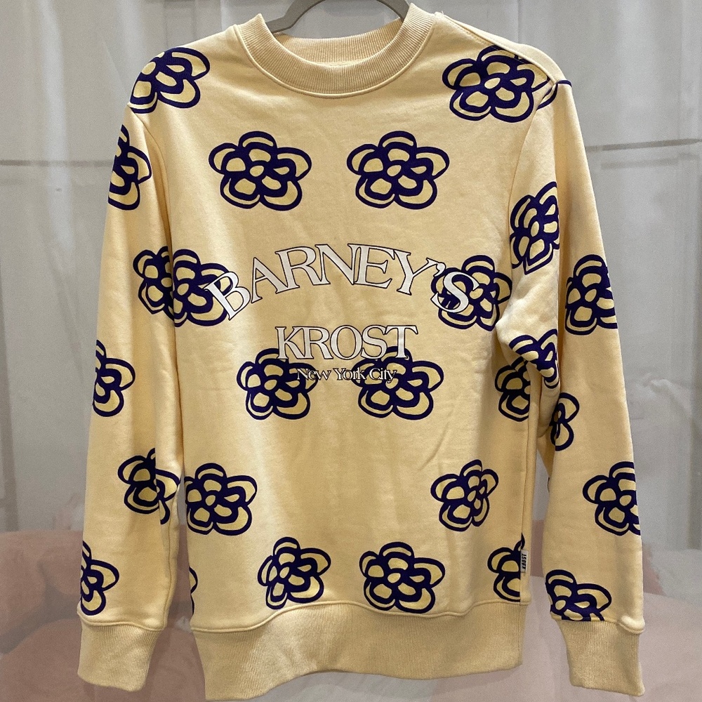 Krost Barney’s butter yellow flower sweatshirt